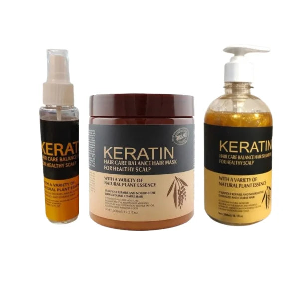 Pack Of 3 Iteams Keratin Hair Mask| Karatin Shampoo| Karatin Hair Serum